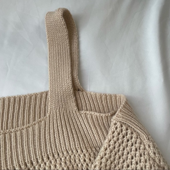 Cream Knit Off Shoulder Sweater - Picture 3 of 5